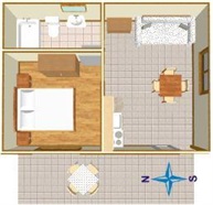 Tončika I. - schéma apartmánu A2+2